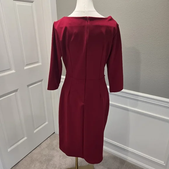 NWT Libby London Tiverton Stretch Crepe Dress in Red Size 10 (UK 14) - Picture 4 of 5